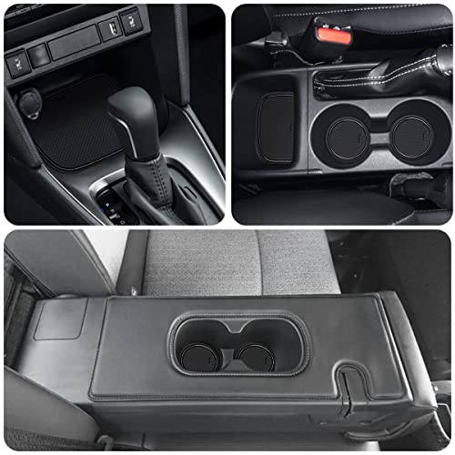 MARCHFA Alfombrillas de Goma Antideslizantes compatibles con reposabrazos de Consola Central Yaris Cross 2021+, portavasos, Costuras de Puerta (Negro) Cover
