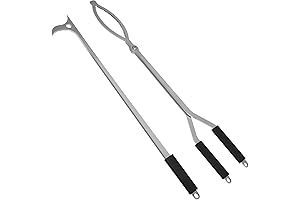 40-Inch Durable and Convenient Stainless Steel Fire Tongs for Outdoor Firepits