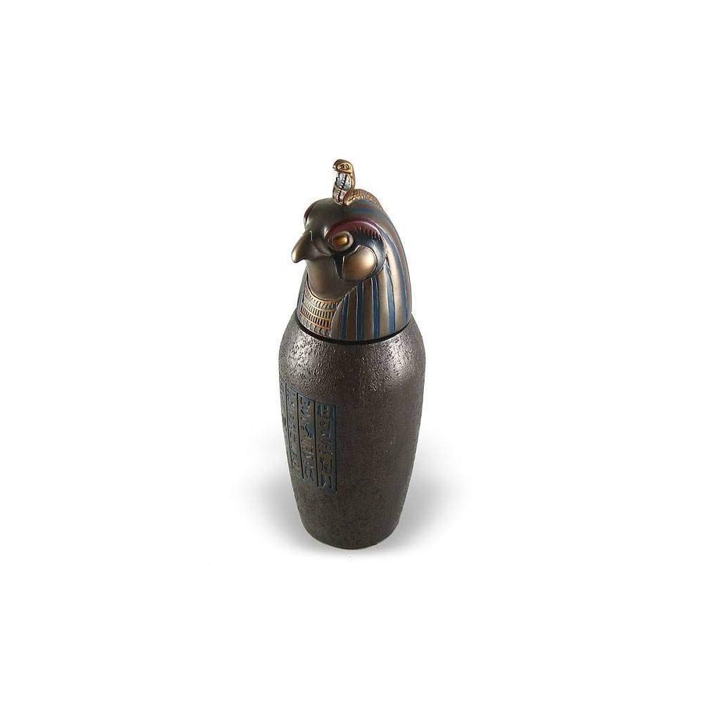 Lachineuse Set 4 Jarrones Canopes Egipcios 21cm - Estatua Decorativa De Anubis, Horus Y Hapi - Urnas Faraónicas Para Decoración Y Regalo
