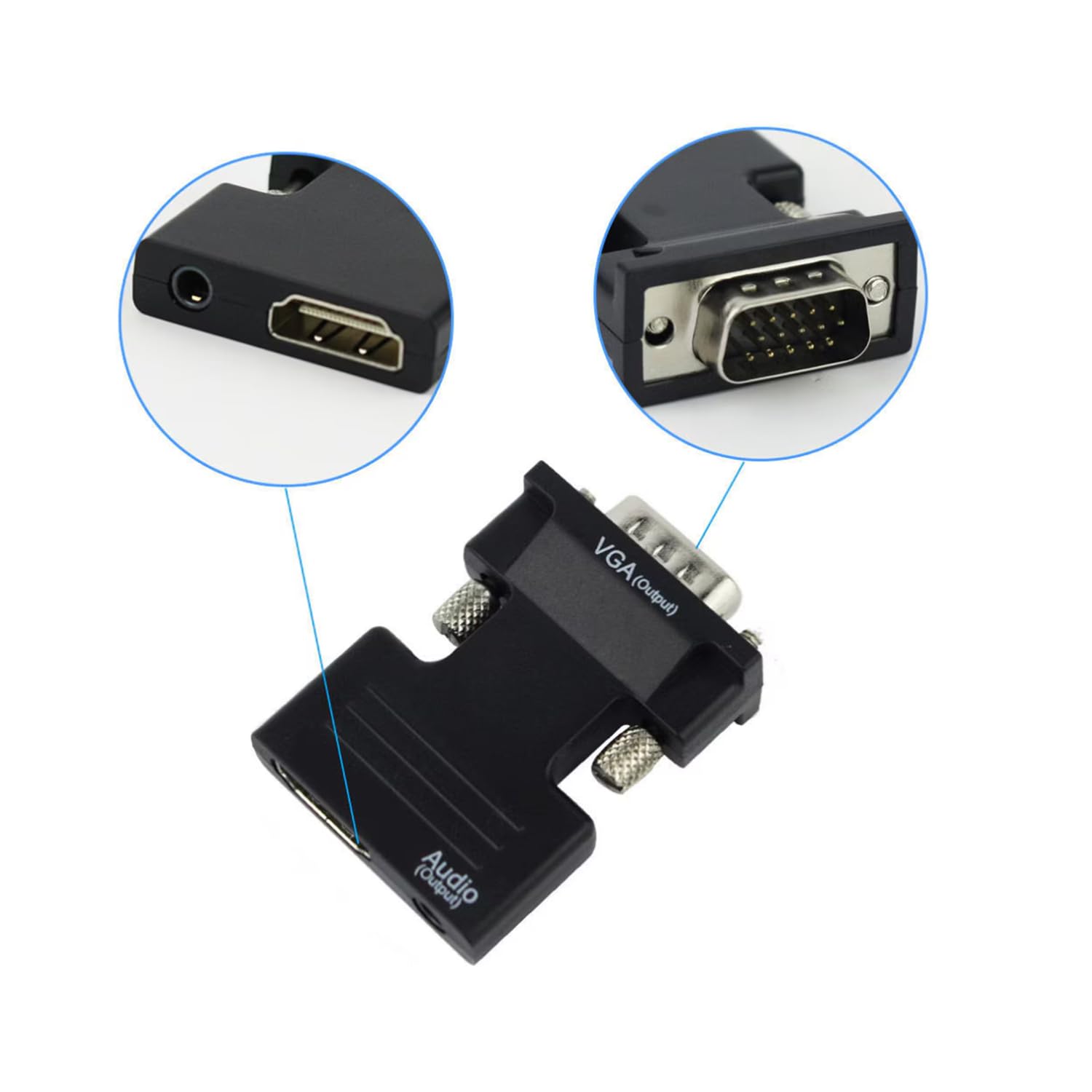 Adaptateur HDMI vers VGA 1080P 60Hz Audio Vidéo pour TV Box HDTV Moniteur PC