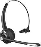 Wireless Headphones, Pro Trucker Headset, Wireless Over Head Earpiece, On Ear Car Headphones with Microphone for Truck Driver, Phones, Skype, Call Center, Office