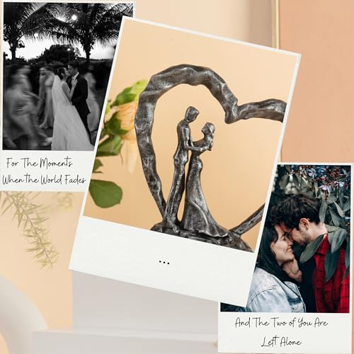 6th Anniversary Iron Sculpture Gift – Romantic Couple Statue for Her, Handcrafted Black Metal Decor – Wedding, Valentine’s, Birthday Keepsake - Image 4