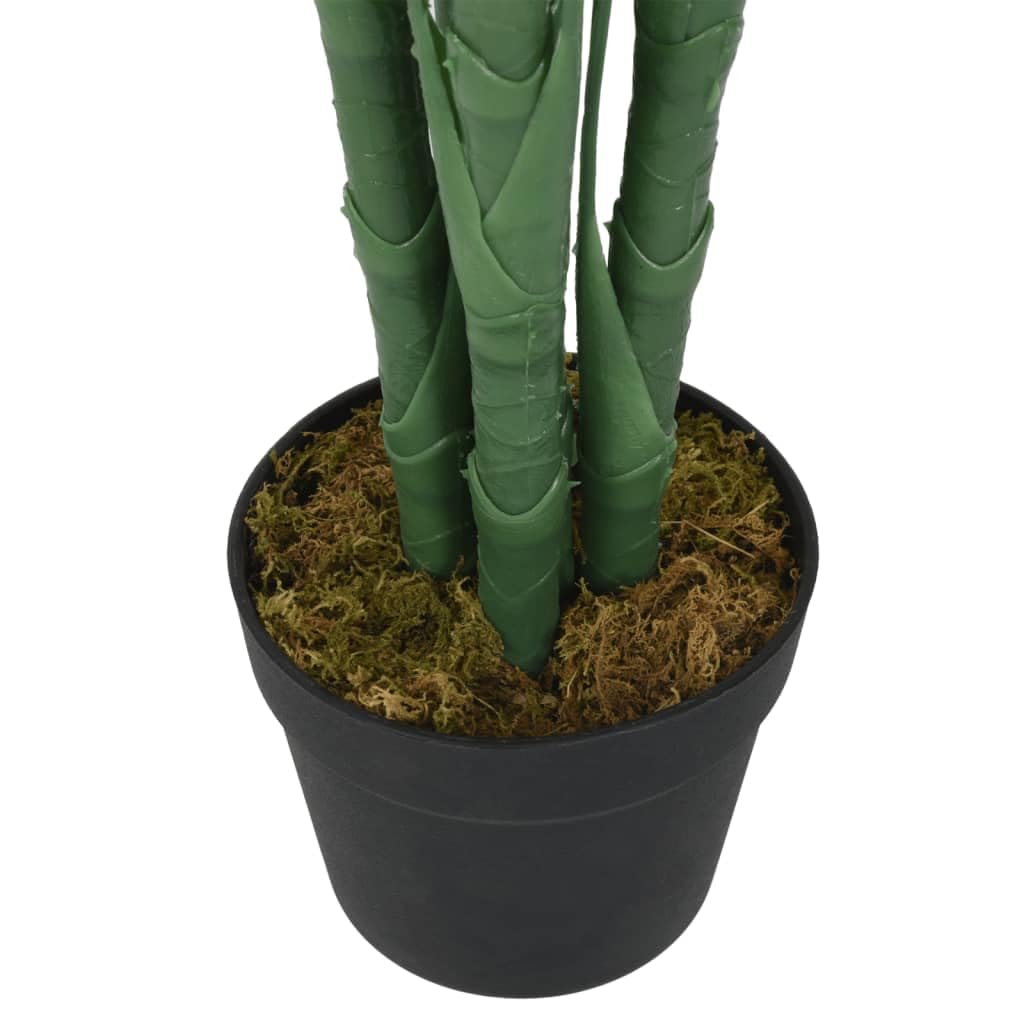 Palma artificiale con 28 foglie, altezza 120 cm, verde, foglie in fibra tessile, tronchi in PE e ferro, vaso di plastica, decorazione per soggiorno, ufficio, balcone e terrazza