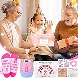 MOTONG Gift for 8 Year Old Girl, Happy Birthday Gifts for 8th Girl, Presents for 8 Years Old Girls Socks Pearl Necklace Bracelet for Teen Girls Daughter Niece Sisters Classmates - Image 8