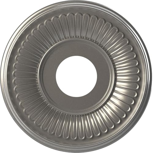 Image of Ekena Millwork 13 inchOD x 3 1 /2 inchID x 3 /4 inchP Berkshire Thermoformed PVC Ceiling Medallion (Fits Canopies up to 5 3 /4 inch), Aged Dark Steel
