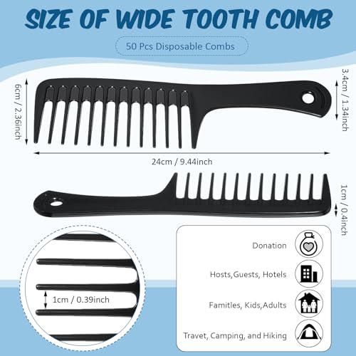 Peine de Dientes Anchos Negro Paquete 50 Piezas miniatura 2