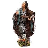  Holyart Pescatore in Terracotta per presepe Napoletano Stile 700 di 35 cm