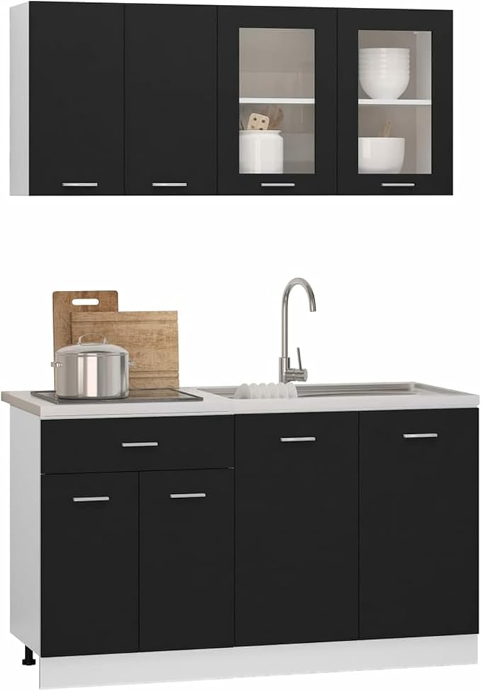 Homgoday Kitchen Set 4 Piece, Kitchen Wall Mounted Glass