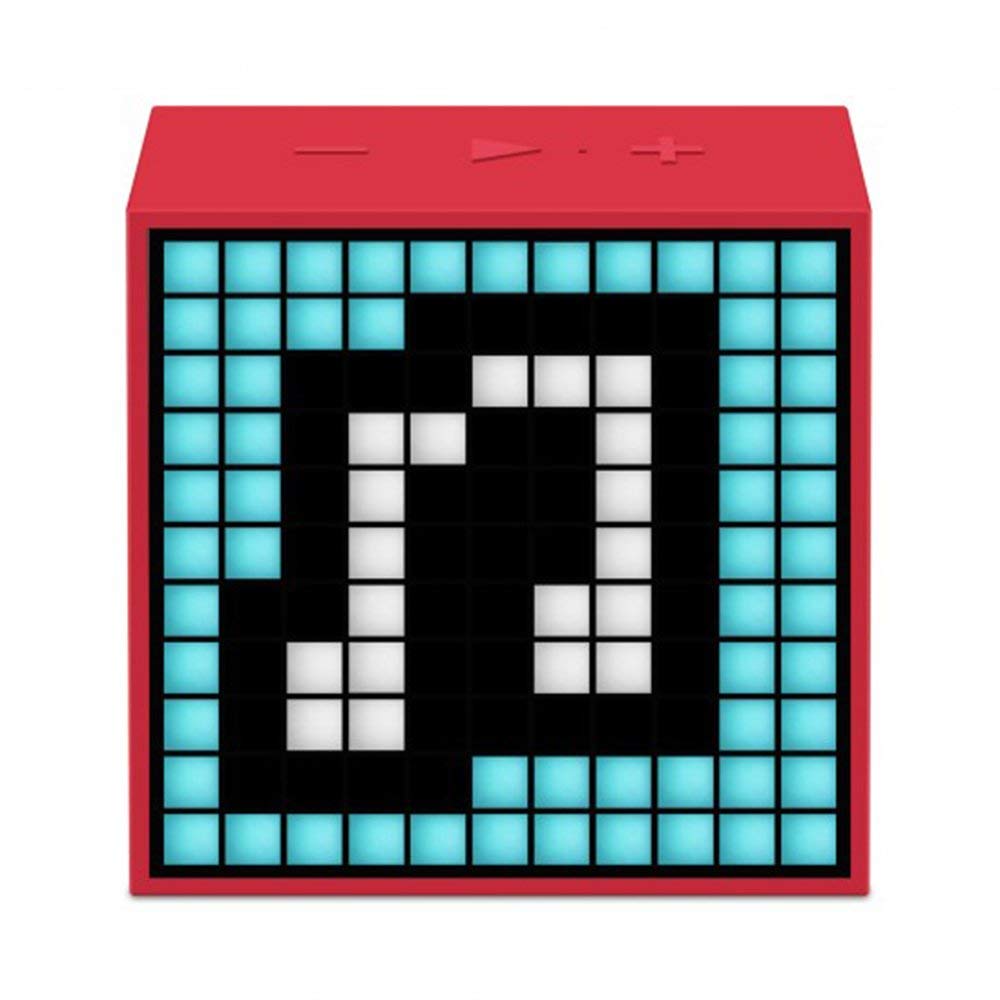 DIVOOM TIMEBOX-MINI_ROU Enceinte Bluetooth 5 watts reveil et affichage Leds - Inspiré par le son et la lumière - rouge