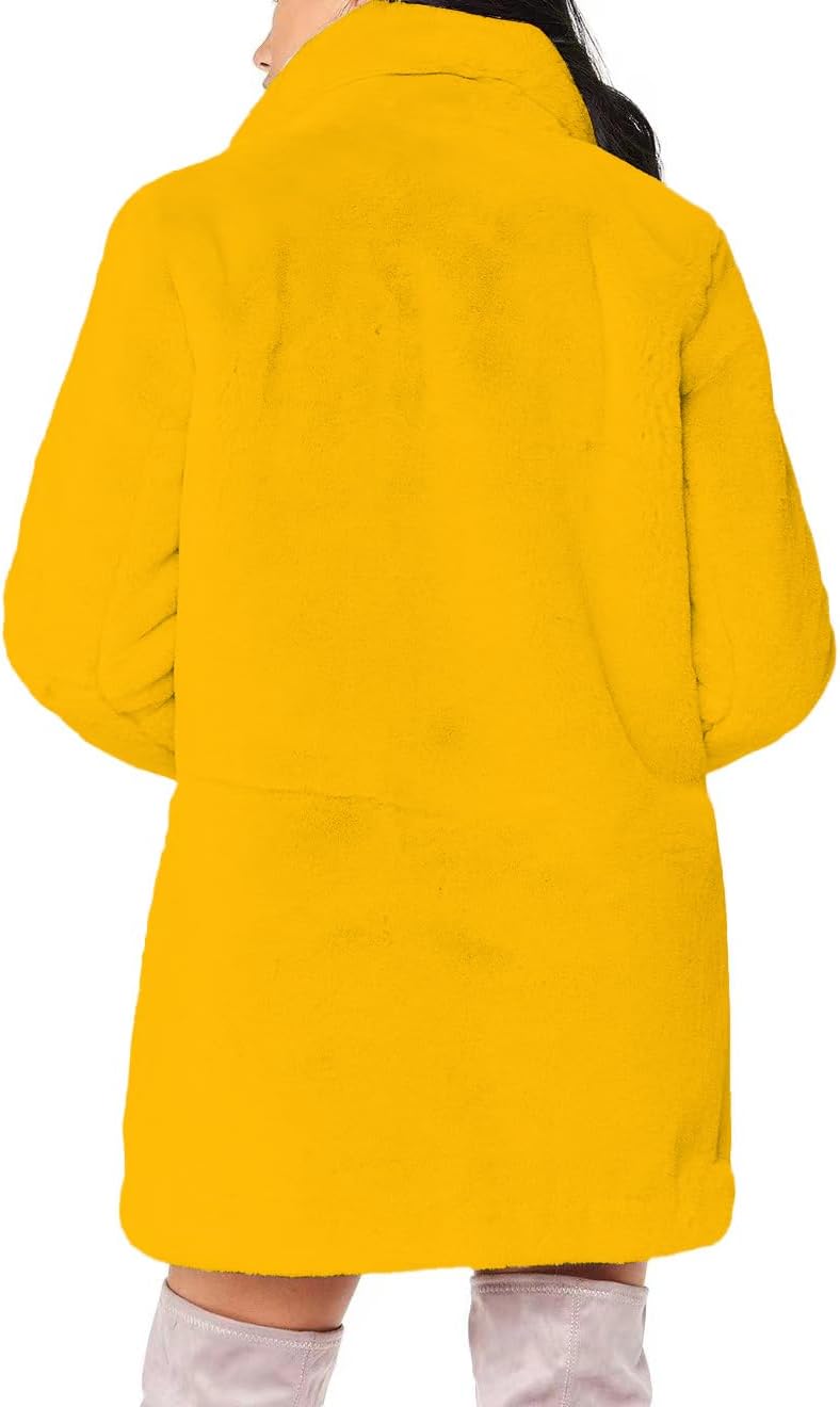TOPONSKY Womens Winter Warm Lapel Faux Fur With Inner Lining & Buttons Coats - Image 2