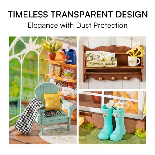 Rolife DIY Miniature House Kit Dreamy Garden House Wooden Dollhouse with Furniture LED Lights Christmas Creative Gifts for Women - Image 3