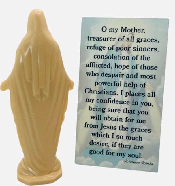 Miniatura 2 de Westmon Works Nuestra Señora de Gracia Mini Estatua de Plástico de 3 Pulgadas y Juego de Tarjetas de Oración Sagrada