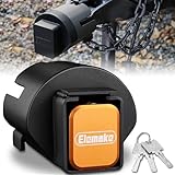 Elemake Trailer Coupler Lock - Heavy Duty Anti-Theft Trailer Hitch Lock, 2-Inch & 2-5/16-Inch Couplers, 1/4-Inch Ultra-Thick Solid Steel, Pry-Resistant Brass Core