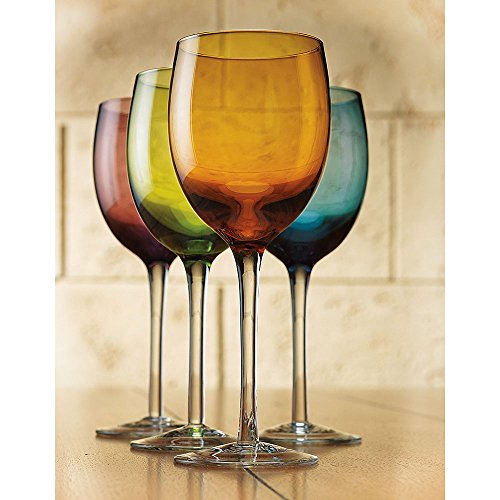 Tuscana 12 oz. Colored Wine Glass,Set of 4