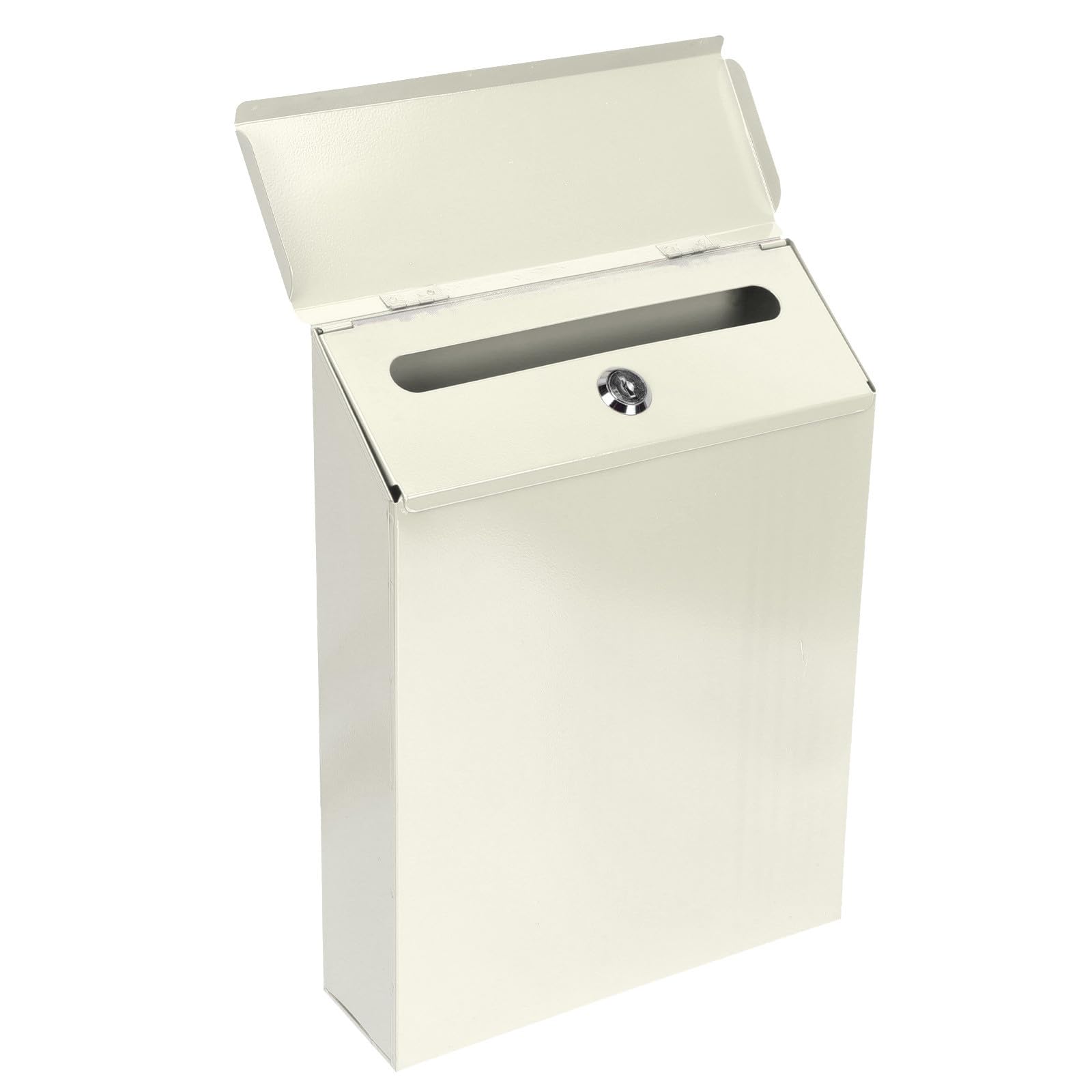 Boîte aux lettres murale verrouillable en métal robuste blanc cassé étanche