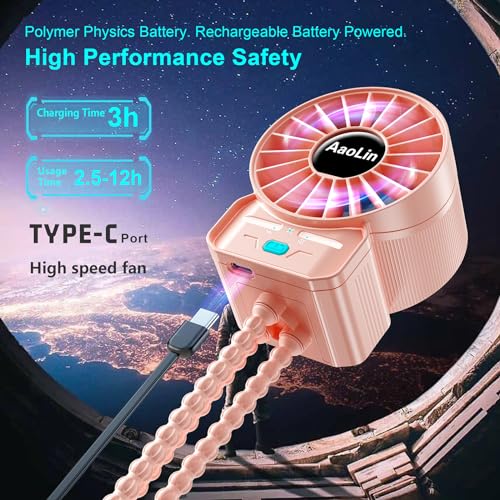Image of 2 Pack Multifunctional Portable Stroller Fan 4 Speed 6600rpm High Speed Usb Rechargeable Personal Mini Handheld Fan Extended Tripod For Desktop Winding Kids Bed Treadmill Bike Golf Cart Outdoor Travel