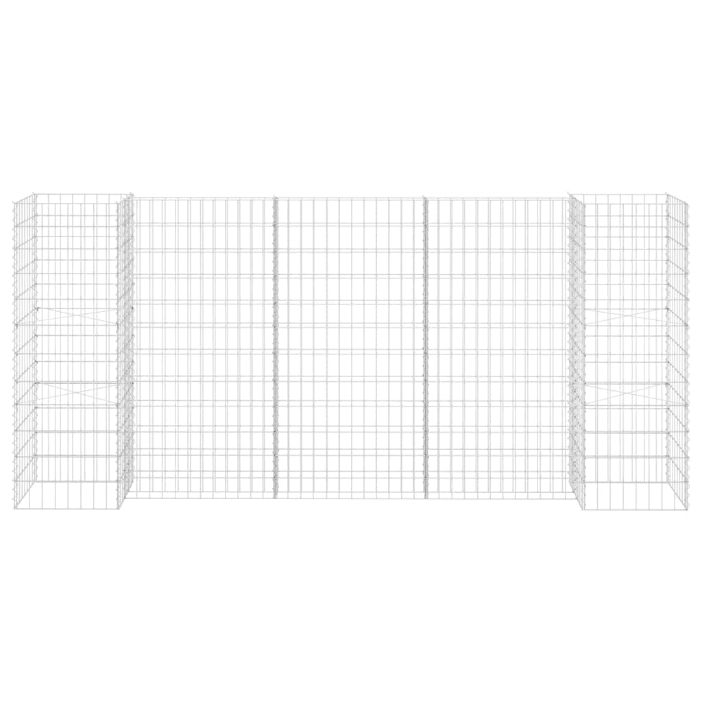 Macetero para gaviones de 260 x 40 x 120 cm, cesta de alambre de acero estable para bancal elevado y parterre, rejilla de malla soldada inoxidable, fácil de montar