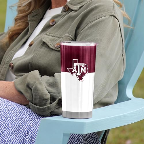 Image of Logo Brands 20 oz Powder Coat Tumbler- Insulated Tumbler with Lid for Water, Iced Tea or Coffee, Smoothie and More
