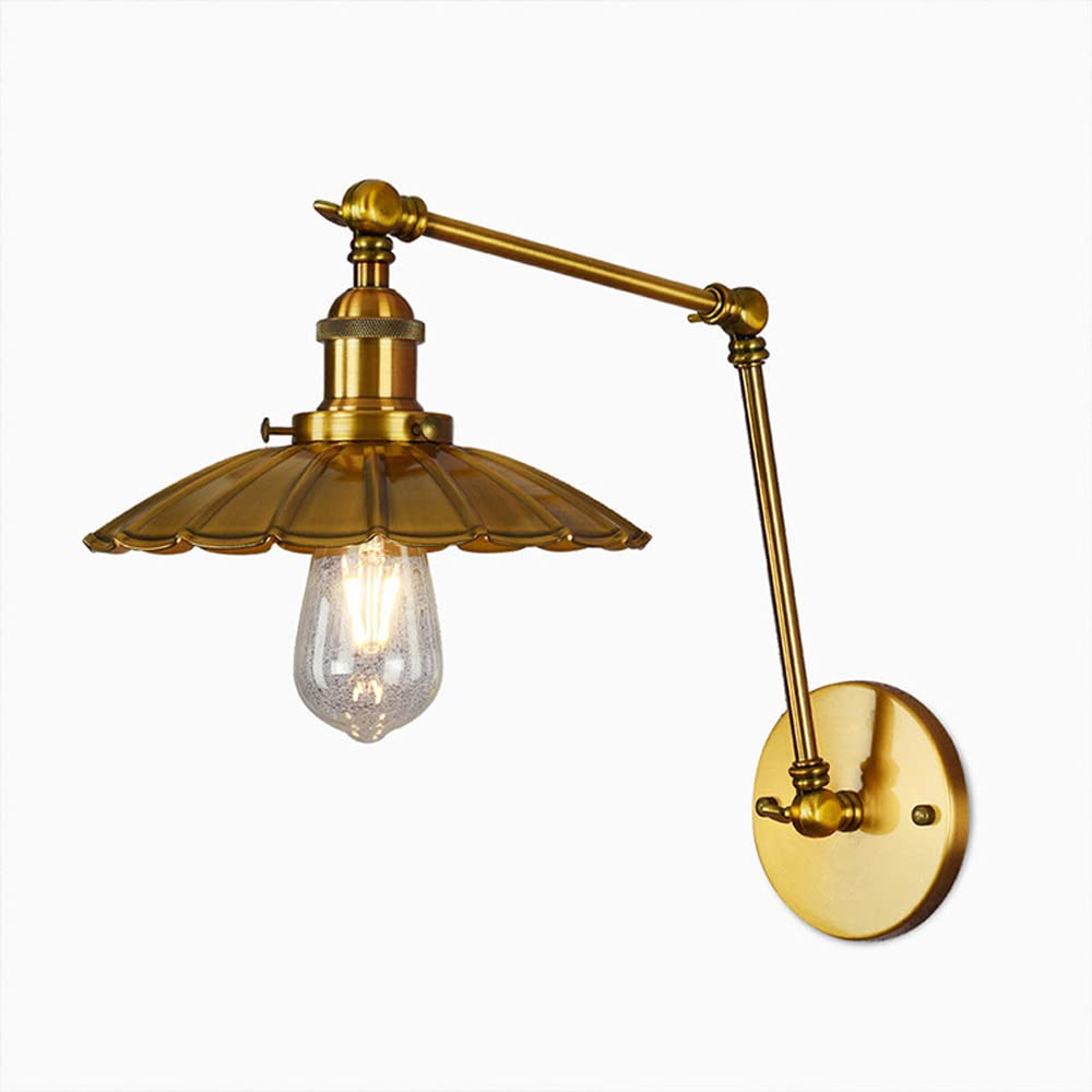 ITOSUI Adjustable Wall Sconce Swing Arm Wall Mount Lighting Fixture Industrial Headboard Lamp, Rotatable Bedside Reading Wall Light, Living Room Bedroom Farmhouse E27 Wall Lamps