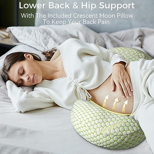 Pregnancy Pillow for Sleeping, Pregnancy Body Pillow for Pregnant Women Maternity Pillow Wedge, Detachable and Adjustable Double-Sided with Pillow Cover Support for Pregnancy Belly/Back Support