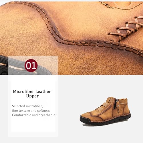 Matufit Shoes for Men, Matufit Boots for Men,Matufits Orthopedic Loafers,Leather Waterproof Side Zip Slip-On Flats2