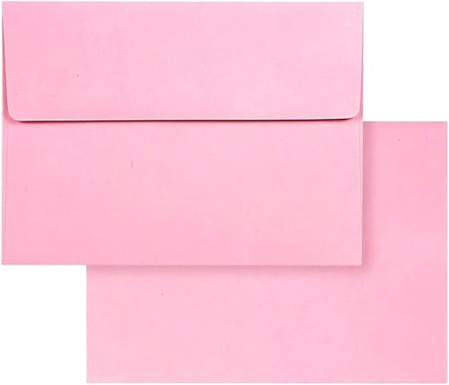Miniatura 2 de Juvale Sobres A7 rosas para enviar tarjetas de felicitación, invitaciones (5.25 x 7.25 pulgadas, 100 unidades) - Sobres rosas