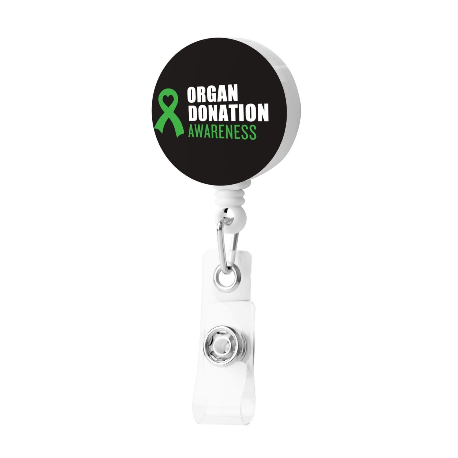 Organ Donation Awareness Month Green Ribbon Badge Holder Reel Retractable Badge Clip Id Card Name Tags Gifts for Nurse Teacher Doctors