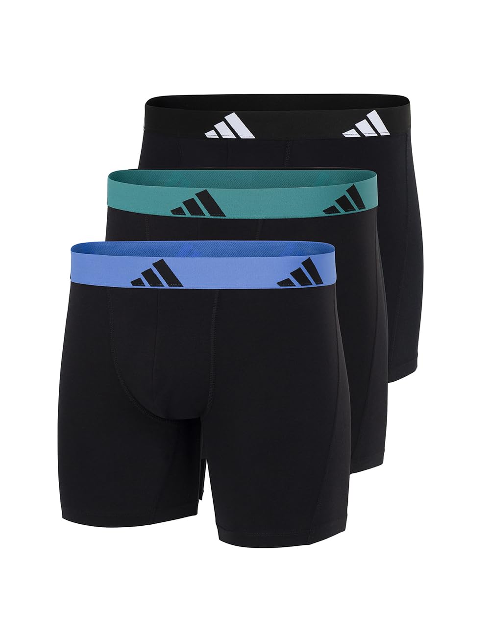 Adidas Men's 907 Assorted Boxer Briefs (3 Pack) - Active Flex Cotton Underwear (Pack Of 3), S