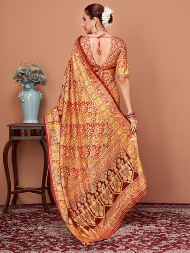 AKHILAM kanjivaram silk saree in soft silk – image 3