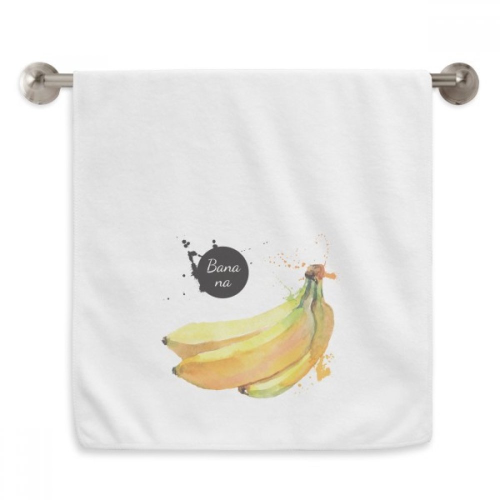 Serviette de toilette aquarelle banane en tissu blanc de qualité supérieure 13x29"