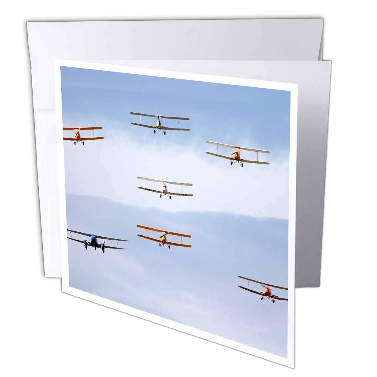 3dRose New Zealand, Otago, Warbirds Over Wanaka - David Wall - Greeting Cards, 6 x 6 inches, set of 6 (gc_75976_1)