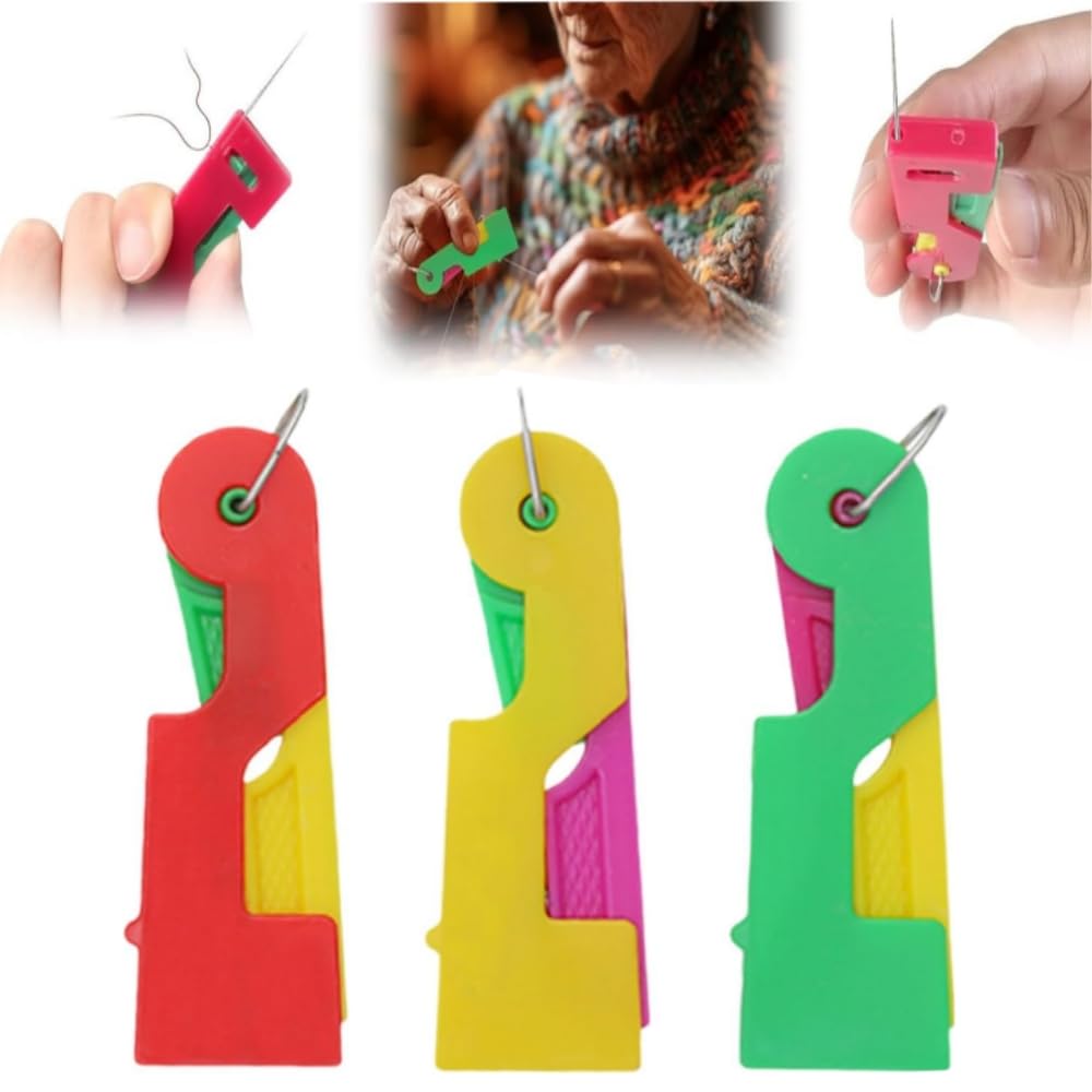 Enhebrador automático de agujas, enhebrador de agujas mejorado 2025 para coser a mano, dispositivo automático de enhebrado de agujas, herramienta de enhebrado de ojo de aguja pequeña para bordado de