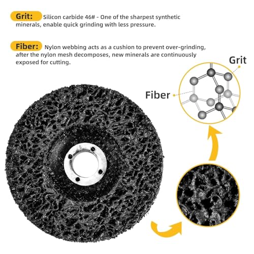 Image of 20 Pack 4.5 inch Strip Discs for Angle Grinder, Wire Stripping Wheel Paint Remover for Metal Surfaces, Abrasive Wheels Grinding Discs for Rust Welds Oxidation (4-1 /2 inch x 7 /8 inch), Black