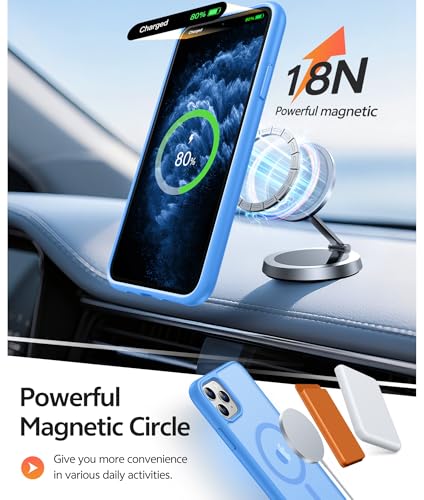 Image of FNTCASE for iPhone 11 Pro Case: [Compatible with Magsafe] Translucent Matte Magnetic Phone Cover - Military Grade Drop Protection Shockproof Protective for iPhone 11Pro 2019 Cases - Ice Blue