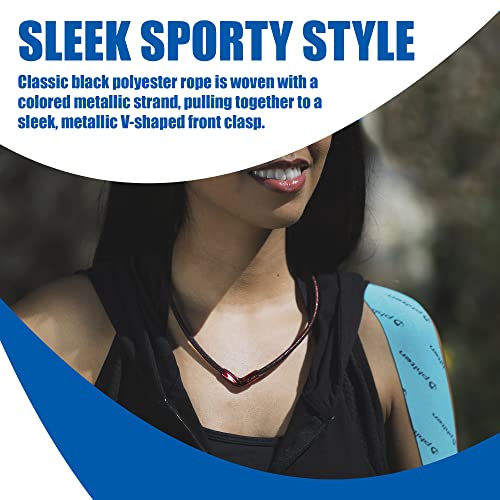 Phiten X50 Titanium V-Edge Necklace - Durable Polyester and Metallic Woven Rope, Permeated with Premium Aqua-Titanium and Micro-Titanium Spheres for Sports, Gym, Athletics with Easy Clip On V-Shaped Front Clasp for Men and Women, 20 inch3