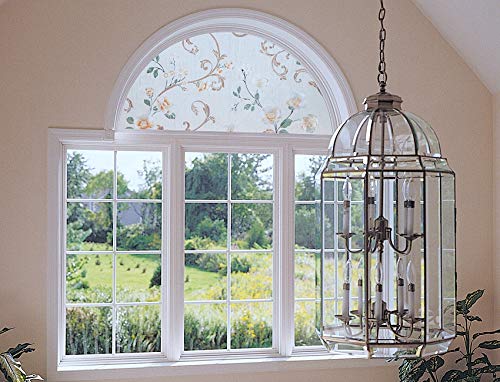 Autotech Park Precut Custom Arched Window Film, Floral Series 3 Design, Up To 64 Inches Diameter And 33 Inches Height #TOP4
