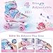 Hualonger 4 Size Adjustable Kids Roller Skates for Girls Boys, Beginner Toddler Skates with Light Up Wheels, Indoor Outdoor Sports for Ages 3-5 5-8 8-12