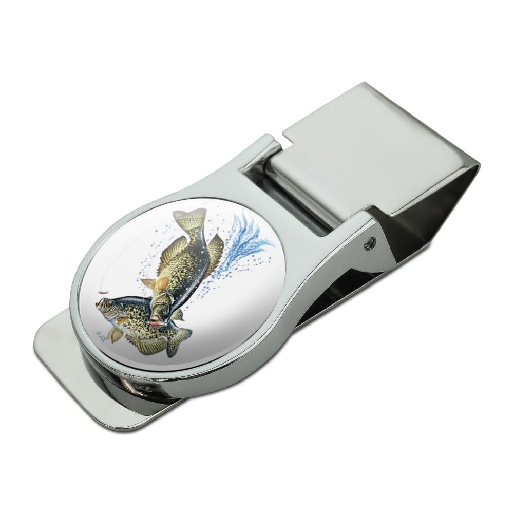 GRAPHICS & MORE Crappie Fishing 7 Satin Chrome Plated Metal Money Clip