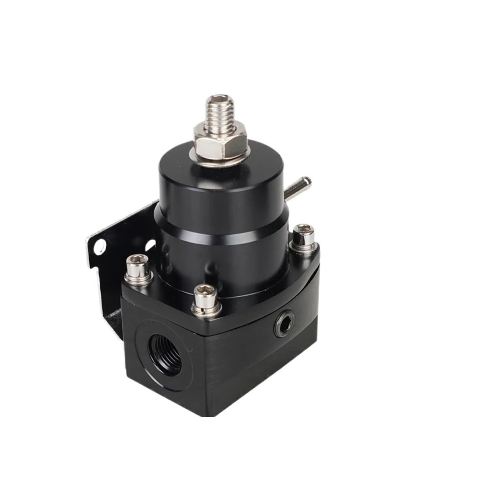 Adjustable Fuel Pressure Regulator with White Oil Gauge with AN8/10 Feed Fitting & AN6 Return Line Fitting & AN8/10 End Cap(Blue)