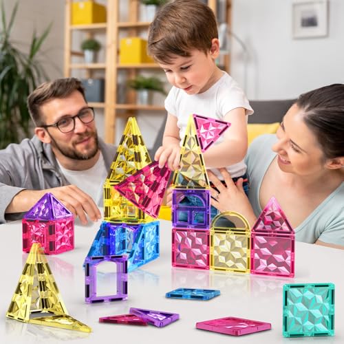 Jasonwell 110-Piece Magnetic Tiles Set with Dinosaur Figures — view 7