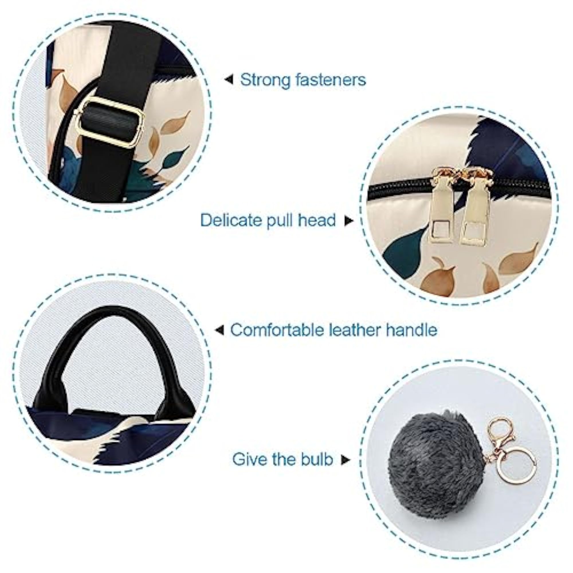 Women's Japanese Art Flower Backpack, Fashion Anti-Theft Daypack
