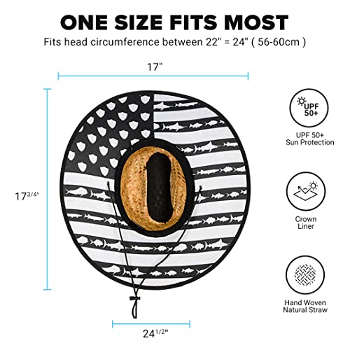S A Company Summer Straw Hats For Uv Sun Protection | Unisex Adult (Fins & Stripes) #TOP2