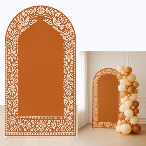 Boho Floral Arch Backdrop for Wedding, Baby Shower, Party Decor