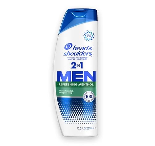 Head & Shoulders 2-In-1 Men Refreshing Menthol Anti-Dandruff Shampoo + Conditioner, Paraben Free, 12.5 Fl Oz (Pack Of 2) #TOP21