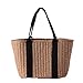 COIN Stroh Strandtasche mit Viel Stauraum Geflochtene Woven Schultertasche Damen Einkaufstasche Korb Handtasche für Frau Sommer Strand Shopper Natur