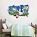 Produktbild Beautiful Game Wandtattoo Sonic The Hedgehog, Doctor Eggman Chasing Sonic and Tails Smashed Wall Sticker (120 x 70 cm)