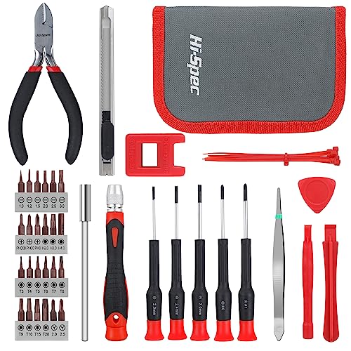 Hi-Spec Kit Di Strumenti Per Riparazioni Elettroniche Di Precisione Da 38 Pezzi. Con Giravite Portainserti A Cricchetto Per Inserti A Croce, A Intagli