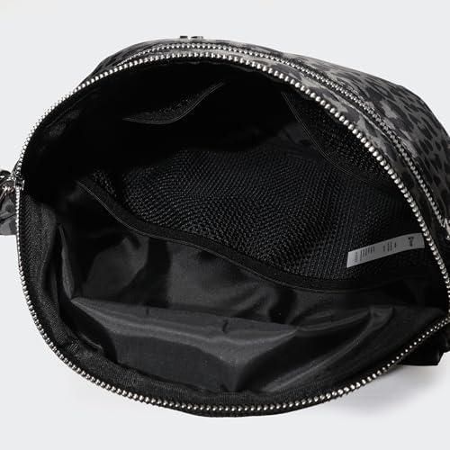 Image of Pander Crossbody Bum Bag for Women, Everyday Nylon Shoulder Bag with Pompom Keychain Wristlet Bag Charm, Adjustable Strap