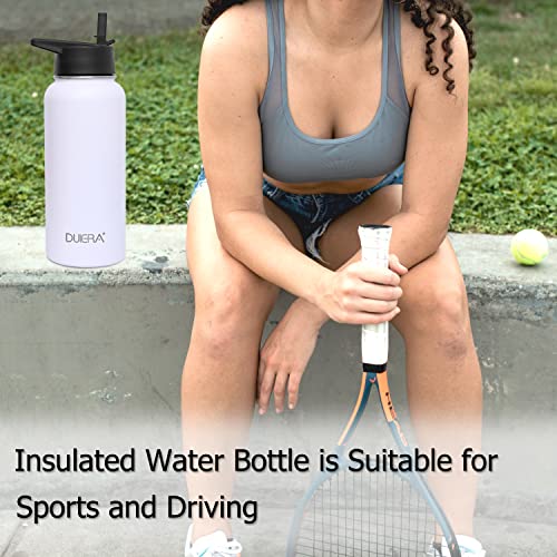 Duiera 32Oz Insulated Water Bottle Vacuum Stainless Steel Water Bottle With Straw & Leak Proof Spout Lids, Bpa Free, Keep Beverage Cold Or Hot - White #TOP2