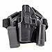 LIVIQILY Tactical Leg Holster Left Hand Paddle Thigh Belt Drop Pistol Gun Holster w/Magazine Torch Pouch for Glock 17 19 22 23 31 (Black-Left Hand)